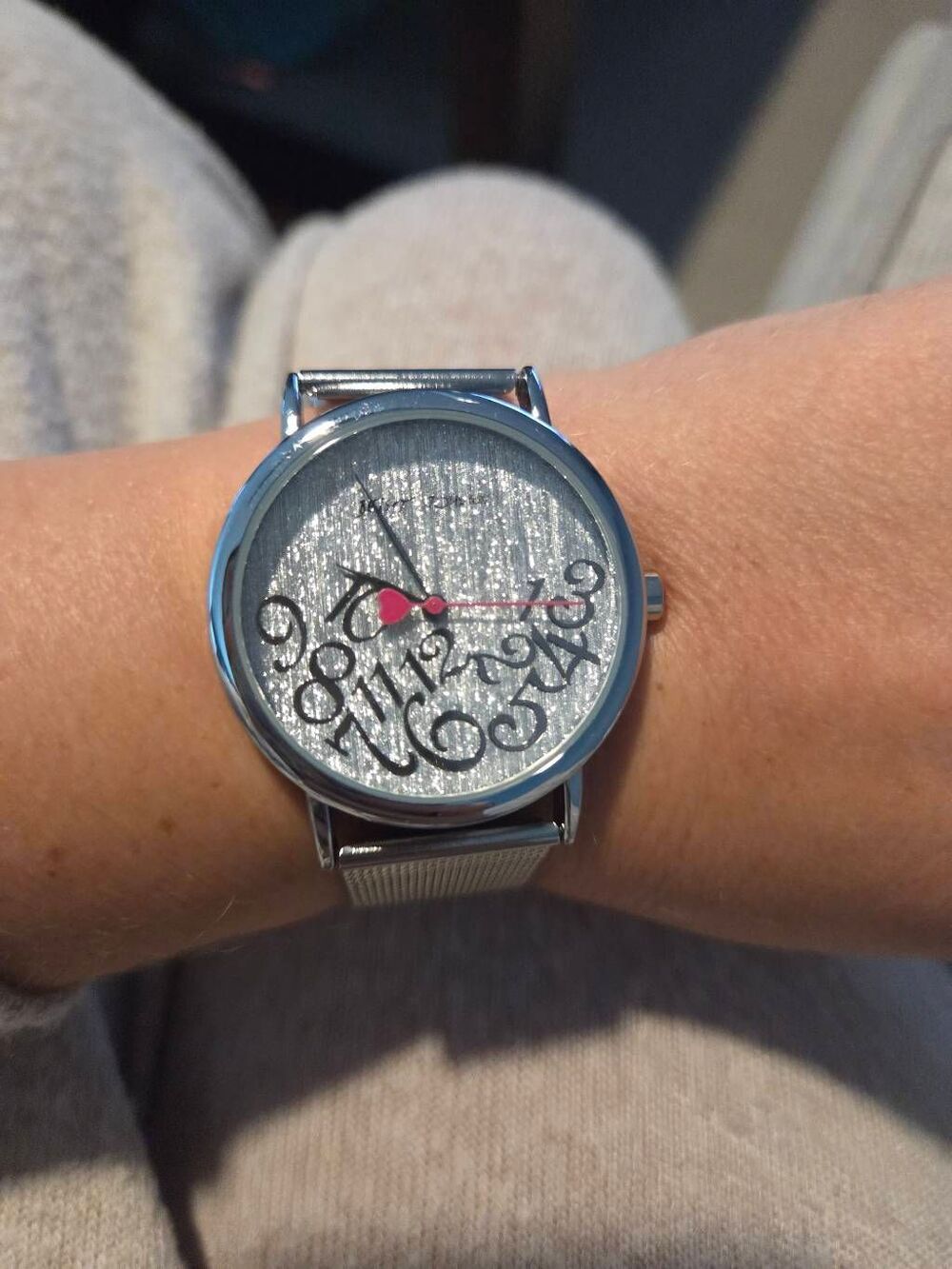 Betsey Johnson Silver Numbers Wristwatch